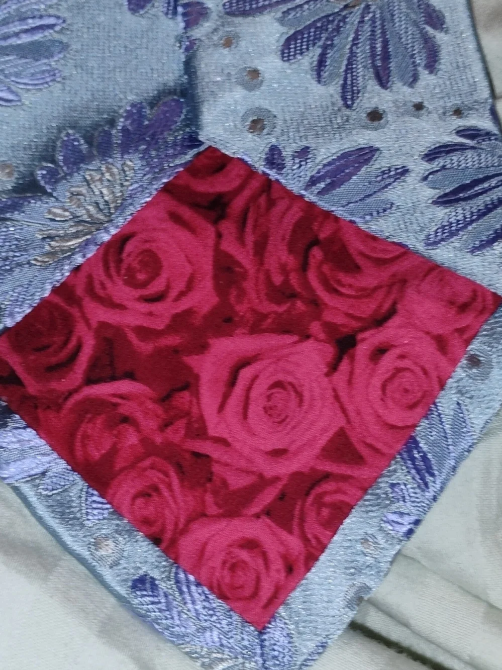 Paul Smith Lilac Floral Embroidered Satin Scarf - Women Accessories
